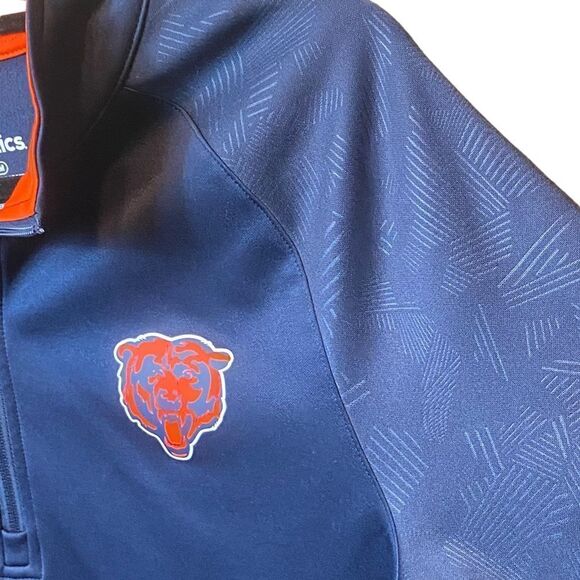 Chicago Bears Navy Orange 1/4 Zip Pullover FANATICS NFL Apparel Men’s Sz Med - Picture 3 of 5